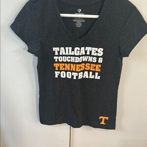 Colosseum Women's Short Sleeve Tee - Dark Gray with Orange and White